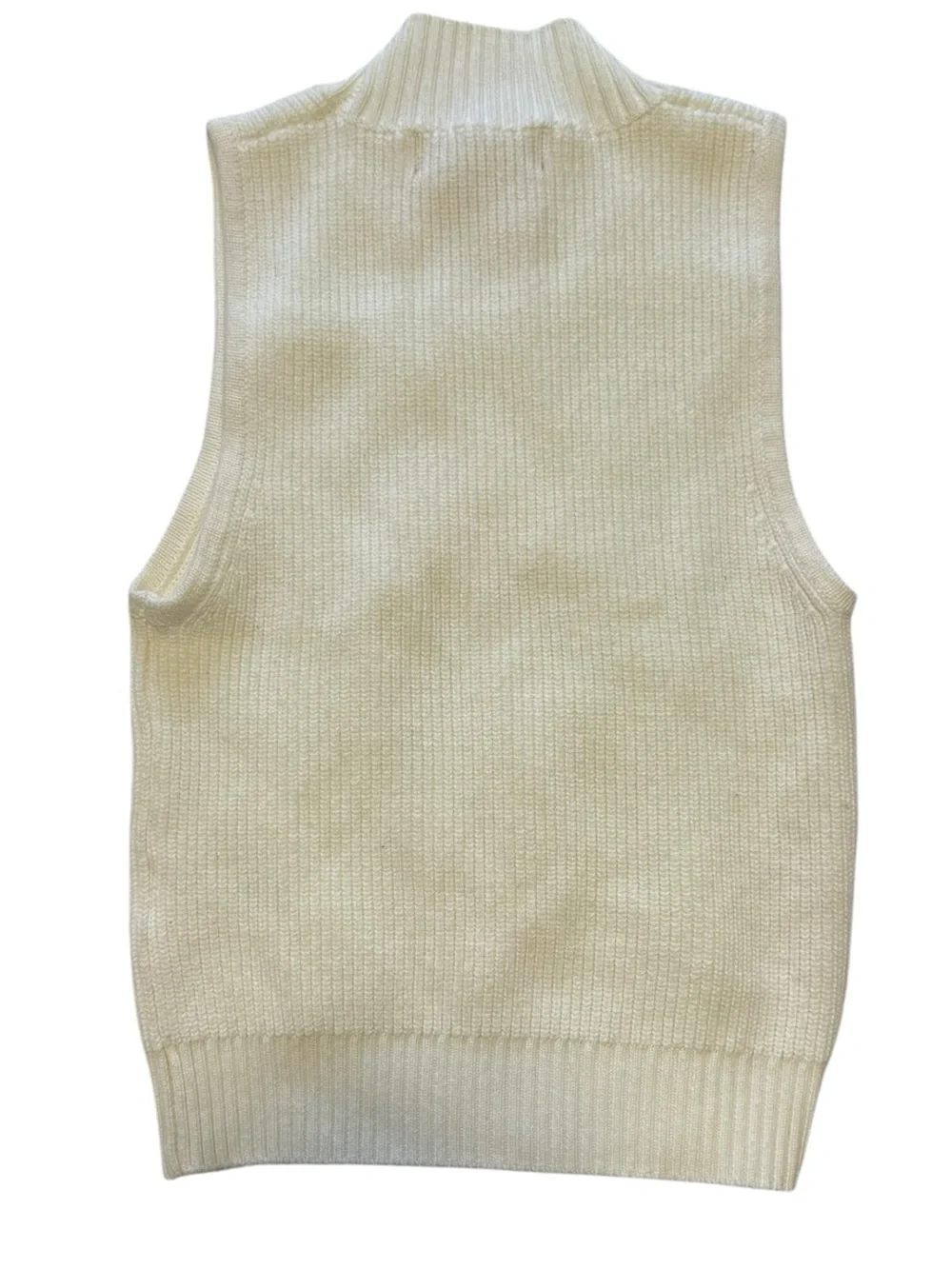 Anthropologie Mock Neck Sweater Tank XS Ivory Knit Sleeveless Top - Picture 6 of 6